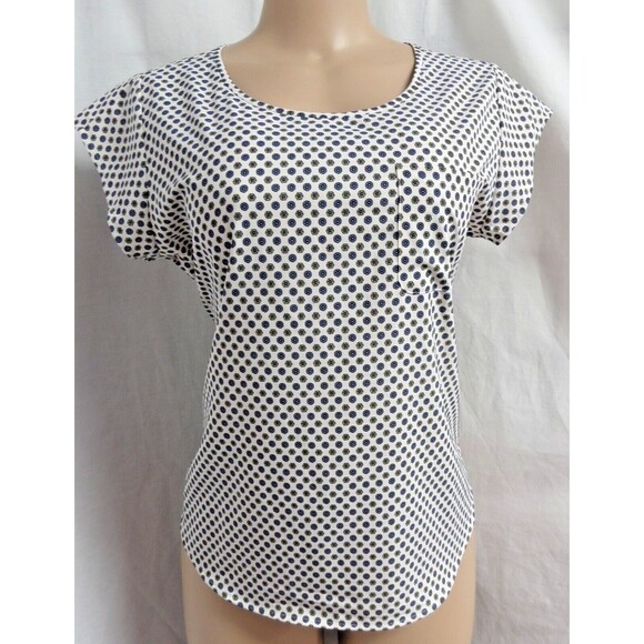 ANN TAYLOR MULTICOLOR IVORY FLORAL SHORT SLEEVE CAREER BLOUSE TOP SIZE: XL NWT - Picture 2 of 5